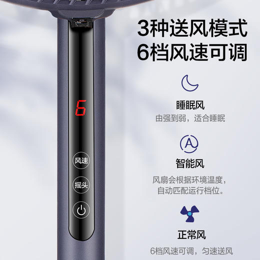 GREE 格力 6档风速 台地两用 智能感温 落地扇 FD-35X66Bh7 极光紫 商品图5