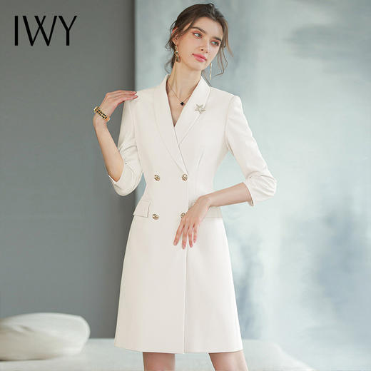 IWY/白色西装裙春夏季新款名媛气质高端职业装收腰显瘦工作服Q873-W 商品图1