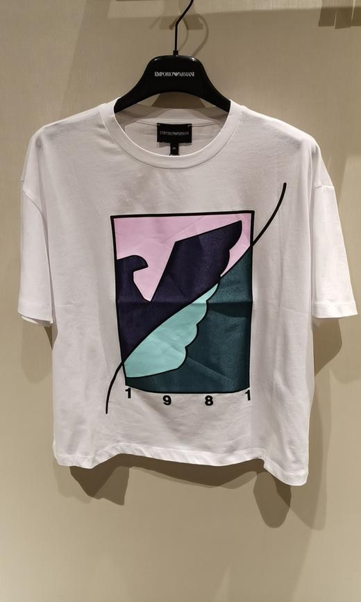 E ARMANI 女T恤衫  6K2T7A2J53Z-0100 .100%COTTON 商品图1