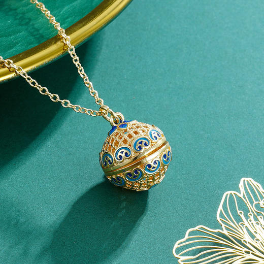 子佩集手工古法香丸吊坠项链【6715】镀金2303 商品图0