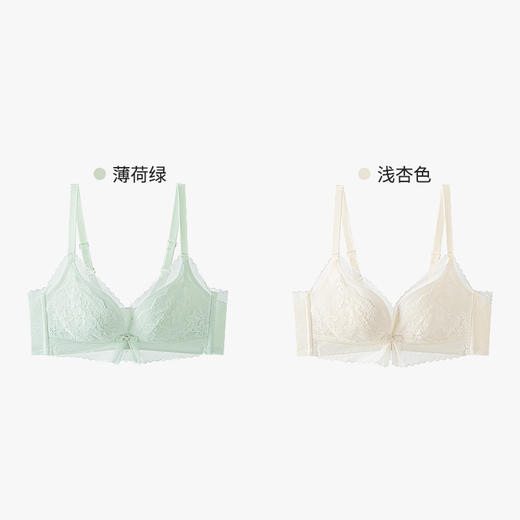 熳洁儿 法式蕾丝纯欲文胸聚拢超薄零感无痕杯透气薄杯新款 23261525 商品图4
