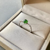 高冰种阳绿翡翠蛋面戒指18k白金钻石镶嵌 商品缩略图3
