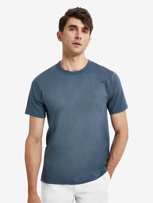 TOMMY春夏男装经典简约透气丝光棉小绣标圆领短袖T恤MW0MW23937 商品图0