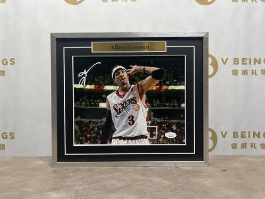 收藏系列 艾弗森 标准手势 10寸亲笔签名照片 JSA 商品图1