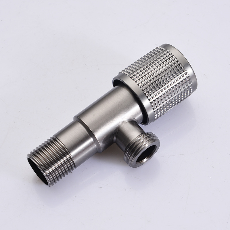 SQ：5274荔枝纹枪灰三角阀水镀枪灰