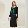 RE8A1斯尔丽瑟俪2023春上新撞色修身圆领烫钻两件套外套+连衣裙 商品缩略图2
