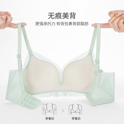 熳洁儿 法式蕾丝纯欲文胸聚拢超薄零感无痕杯透气薄杯新款 23261525 商品图3