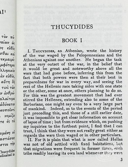 【中商原版】修昔底德 伯罗奔尼撒战争史 卷1至2 共8卷 希英对照版 History of the Peloponnesian War Volume I 英文原版 Thucydides 商品图5