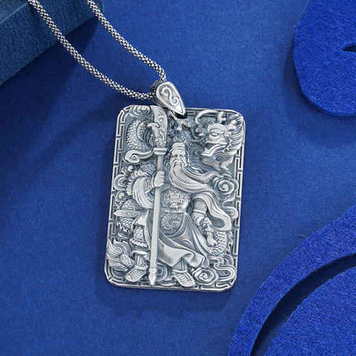 子佩集S999银【御龙关公】吊坠【JFQ023】(不含链)仿古方牌2303 商品图5