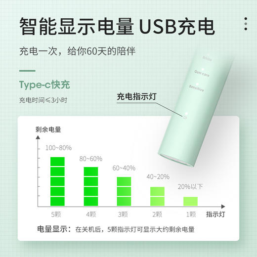 澳得迈声波式电动牙刷DY-156（绿色） 商品图3