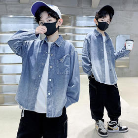 KST KX-906衬衫休闲口袋绣花渐变牛仔衬衫【童装】