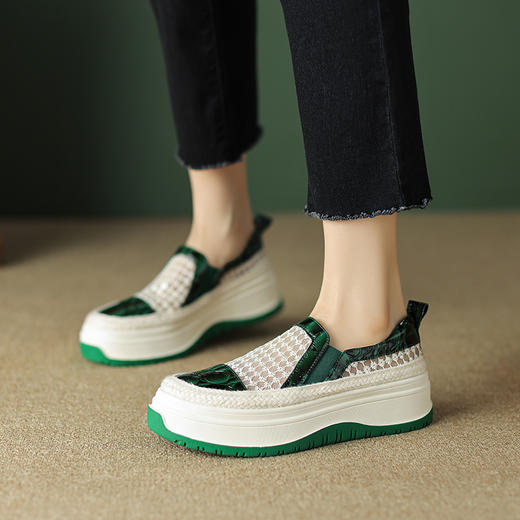 时尚减龄，厚底网纱乐福鞋TYM-1422 商品图0