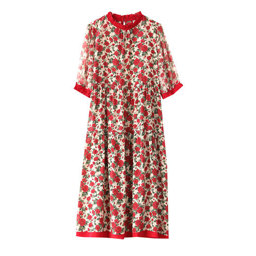 时尚气质复古优雅减龄碎花连衣裙AHM-nwy8907 商品图4