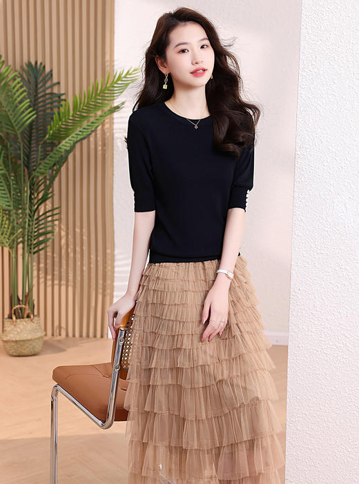 夏装时尚简约，大气优雅收腰显瘦休闲修身百搭两件套HR-SLF8150-1 商品图6