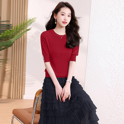 夏装时尚简约，大气优雅收腰显瘦休闲修身百搭两件套HR-SLF8150-1 商品图1