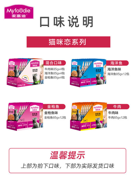 麦富迪猫咪零食猫湿粮肉粒包85g*12增肥营养发腮猫罐头成幼猫零食 商品图3