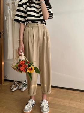 【门店同款】春季配腰带洗水棉休闲裤 150199545