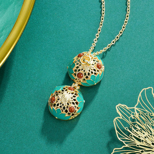 子佩集手工古法香丸吊坠项链【6710】镀金 商品图2