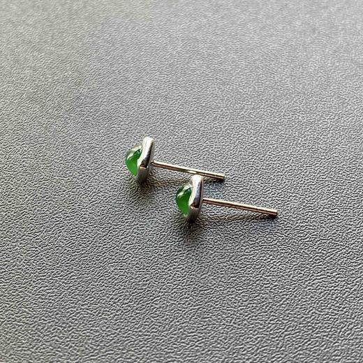 高冰种阳绿翡翠蛋面18k白金镶嵌 商品图8