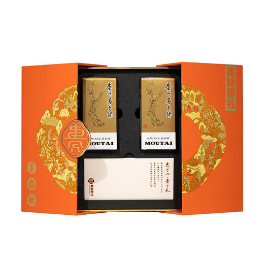 【火爆预售】茅台 惠群贵礼 苗绣礼盒 （100ml *2+画） 商品图2