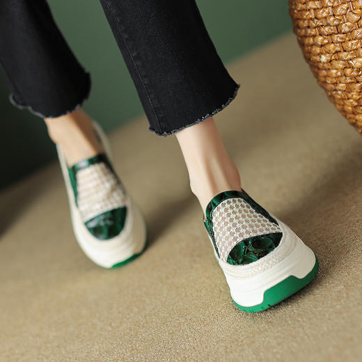 时尚减龄，厚底网纱乐福鞋TYM-1422 商品图1
