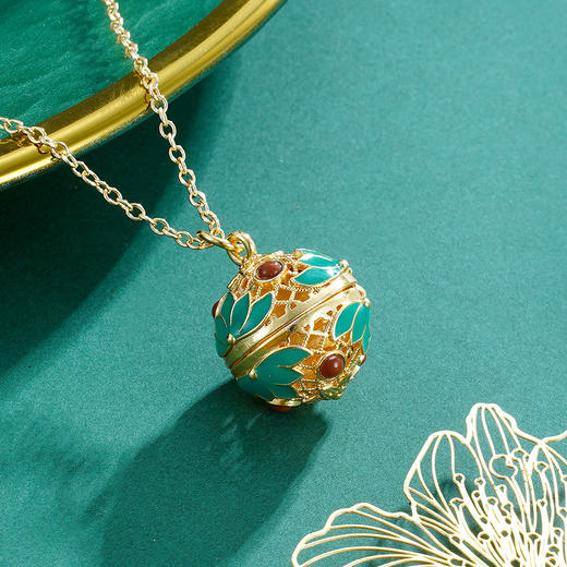 子佩集手工古法香丸吊坠项链【6710】镀金 商品图0