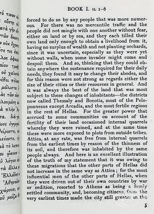 【中商原版】修昔底德 伯罗奔尼撒战争史 卷1至2 共8卷 希英对照版 History of the Peloponnesian War Volume I 英文原版 Thucydides 商品图6