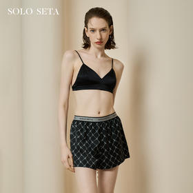 Solo seta真丝睡裤短款桑蚕丝家居服丝绸短裤时尚可外穿秋冬