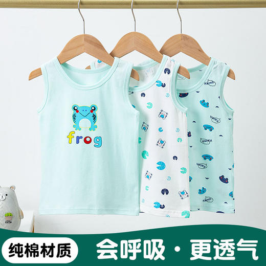 【捡漏49.9/4件】儿童背心纯棉莱卡夏季薄款卡通印花小孩男女童装无袖打底衫小背心 商品图3