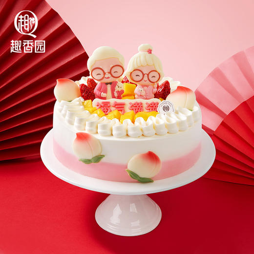 【祝寿款】福气满满2磅乳酪动物奶油蛋糕，100%新鲜现做 商品图0