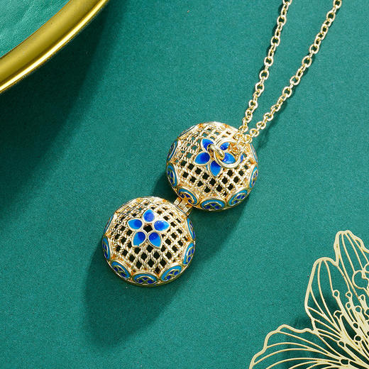 子佩集手工古法香丸吊坠项链【6715】镀金2303 商品图2