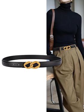 搭配利器丨麻花扣 复古 真皮腰带