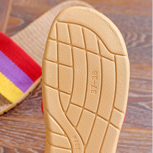 【39.9两双】三色亚麻拖鞋 舒适清凉 简约风 颜色随机发 商品图4