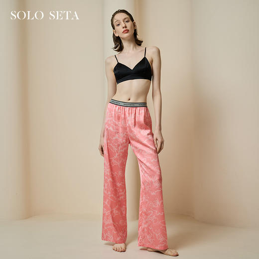 Solo seta真丝阔腿睡裤桑蚕丝可外穿家居服长裤丝绸2025秋冬 商品图0