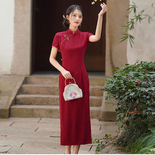 GSJ-3302素雅气质旗袍小个子年轻改良感少女醋酸春夏季 商品图0
