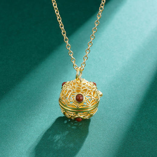 子佩集手工古法香丸吊坠项链【6709】镀金2303 商品图0