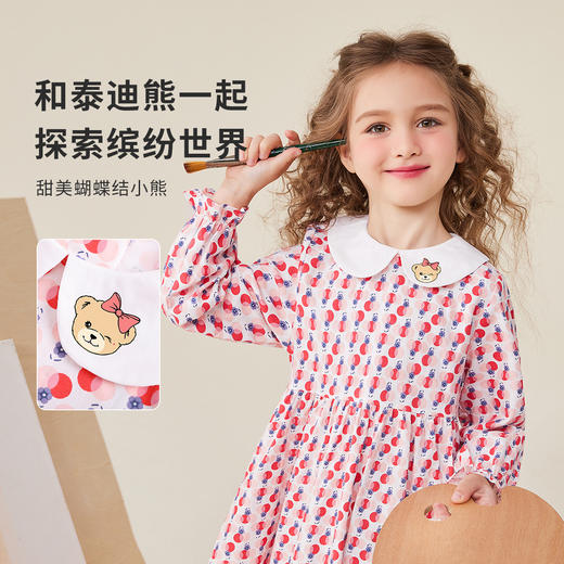 【90-140cm】女童春秋甜美娃娃领碎花连衣裙精典泰迪 商品图3