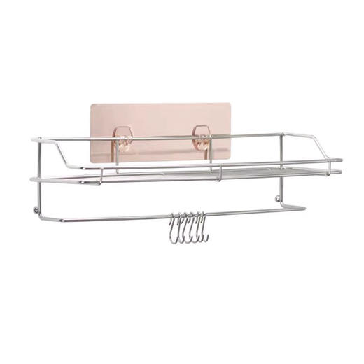 【清仓特惠3折】中型置物架日用品强力无痕浴室厨房整理架置物架收纳架不锈钢 商品图0