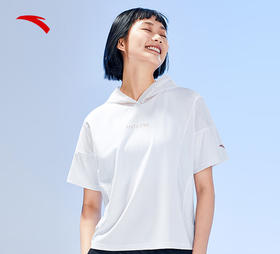 【S/M断码，库存有限，无货退款，介意慎拍】安踏冰丝T丨冰肤连帽短袖t恤女款夏季宽松透气运动上衣162327112