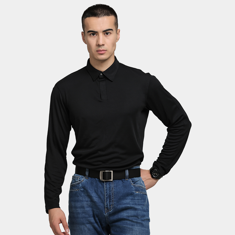 鹰爪指南者COOLMAX速干男士长袖商务Polo衫