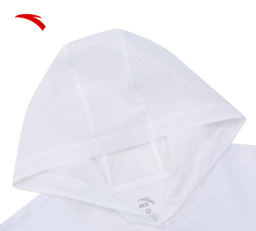 安踏冰丝T丨冰肤连帽短袖t恤女款夏季宽松透气运动上衣162327112 商品图3