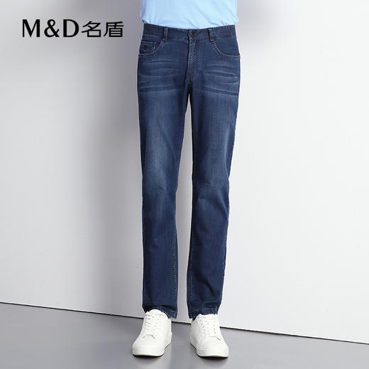 【菁英同款】名盾弹力牛仔裤夏季休闲直筒中腰耐磨薄长裤男36509 商品图5