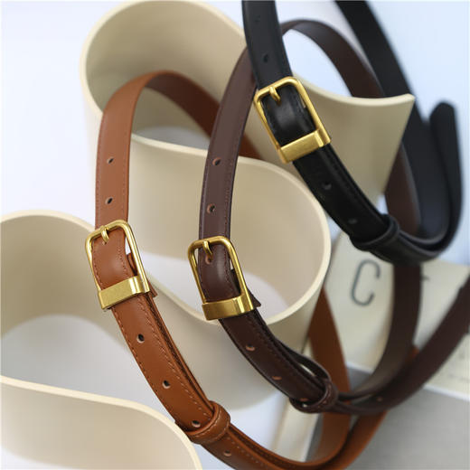 搭配利器丨小众款复古百搭女士金扣真皮腰带 商品图3