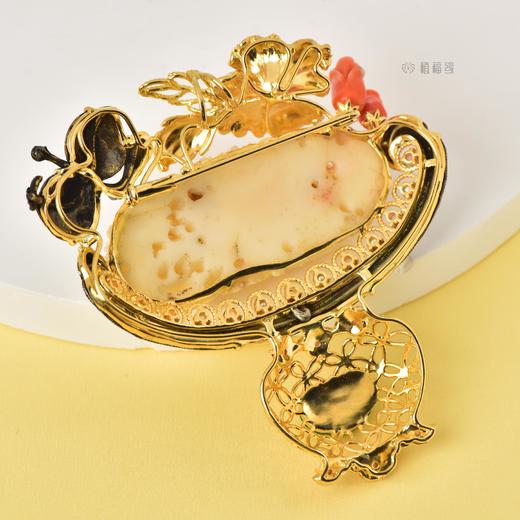 【一揽春光】珊瑚蝶恋花花篮胸针-SH1812115 商品图1
