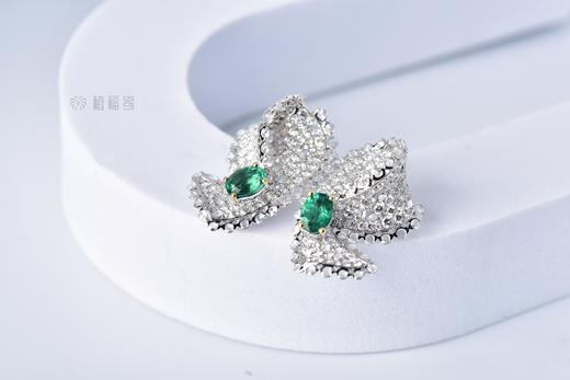 【爱的礼物】祖母绿蝴蝶结耳坠   CB12212157 商品图3