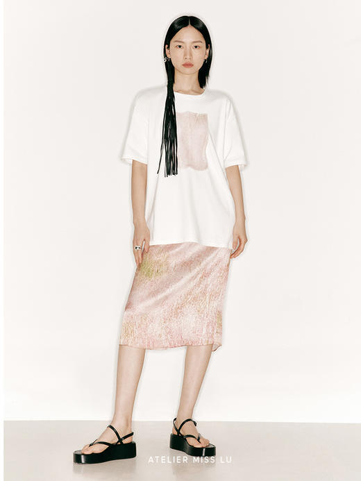 【彩云之国】品牌定制桑蚕丝印花磨毛T恤/230035 商品图0