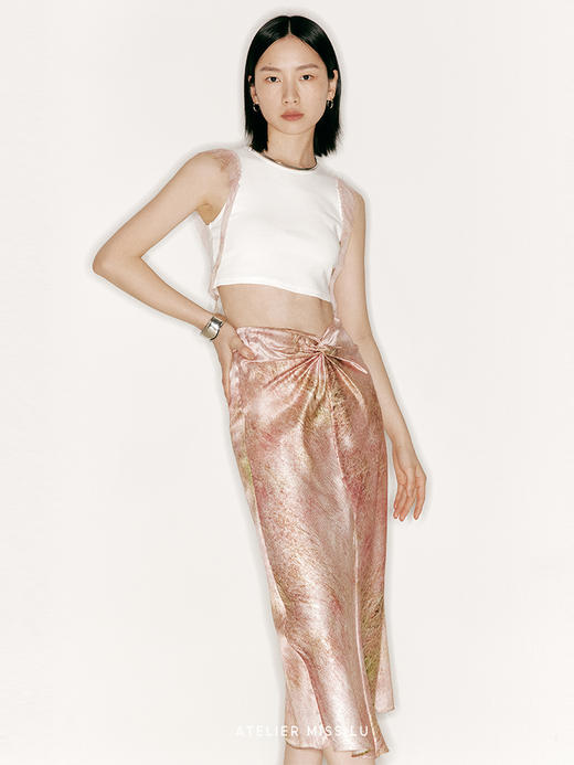 【玻璃糖纸】品牌定制桑蚕丝印花弹力上衣/230036 商品图1