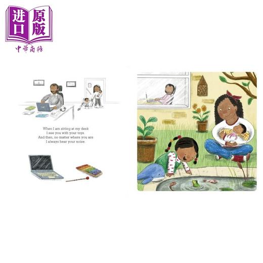 【中商原版】When Daddy Works From Home 当爸爸在家办公时 英文原版 进口图书 儿童绘本 故事图画书纸板书 商品图1