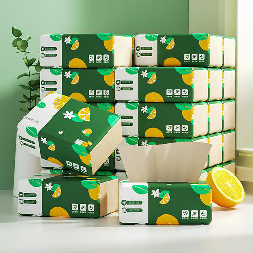 「四层加厚！32包装」蓝漂散装竹浆本色抽纸 居家日用纸巾擦手纸32包/箱清洁工具 商品图3