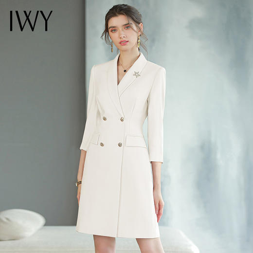 IWY/白色西装裙春夏季新款名媛气质高端职业装收腰显瘦工作服Q873-W 商品图2